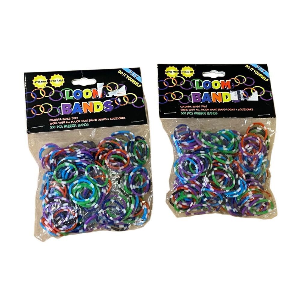 DIY Loom Bands Rubber Bracelet Kit Lot 2 Packs 300pc Colorful Craft Bands Kids